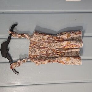 Boutique Ruched Paisley Tank Top